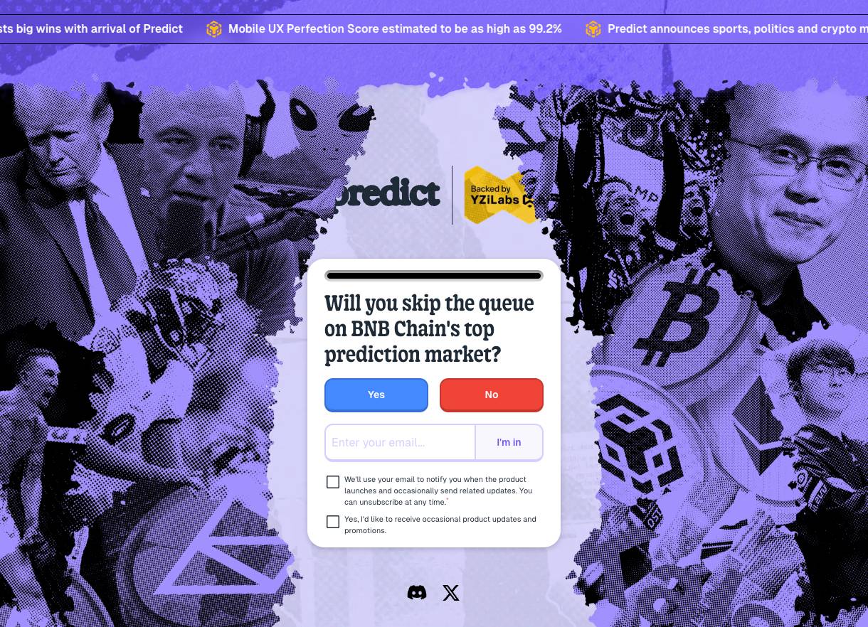CZ hé lộ nền tảng dự đoán mới trên BNB Chain: predict.fun. Ảnh: trang web dự án