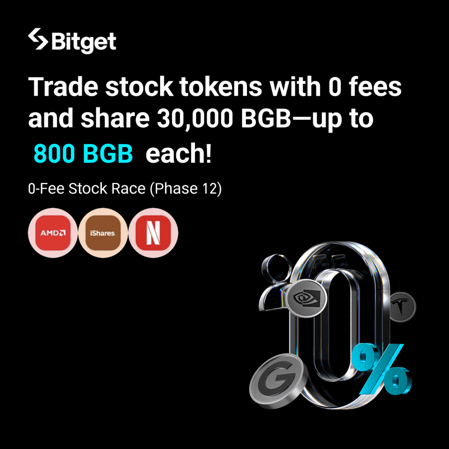 Bitget 0-Fee Stock Race 12: Giao Dịch Cổ Phiếu & Crypto Miễn Phí, Rinh Ngay 30.000 BGB!