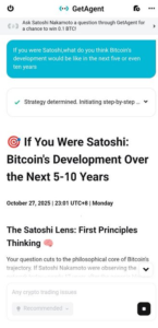 Bitget Ra Mắt GetAgent 2.0: Trợ Lý AI Hiểu Bitcoin Của Satoshi